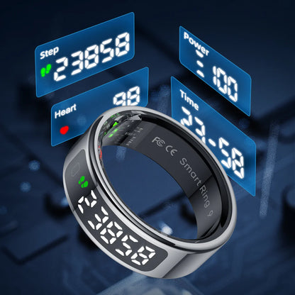 Dark Smart Ring with Display Screen