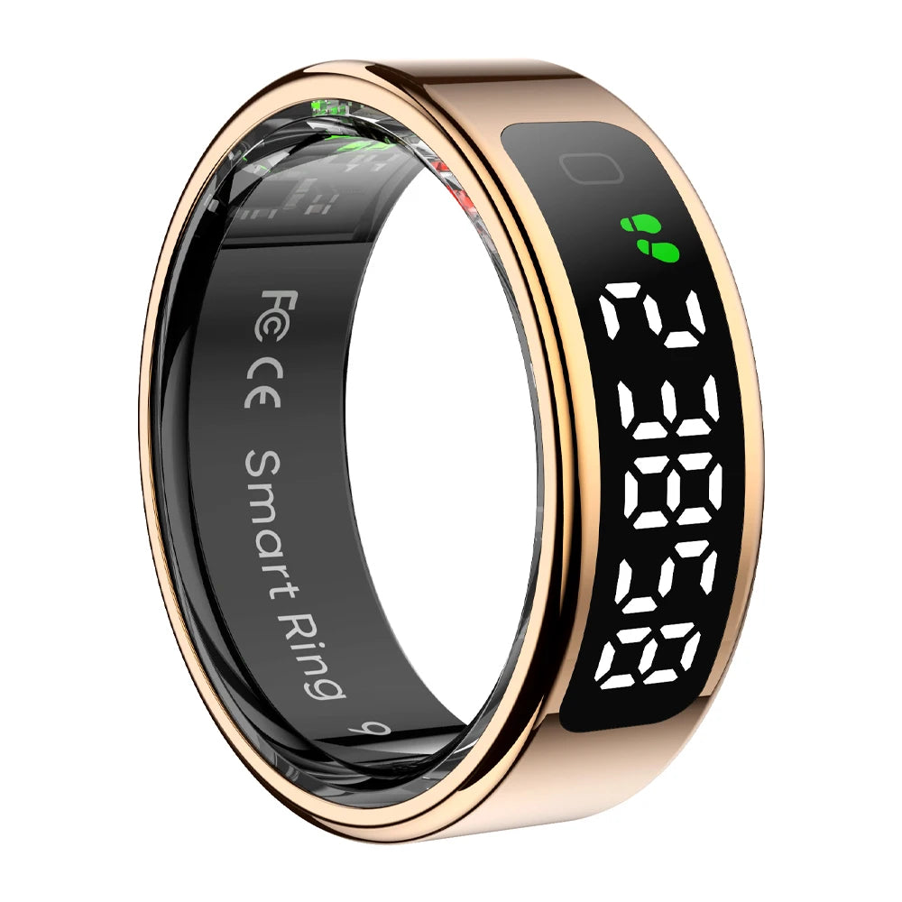 Gold Smart Ring with Display Screen