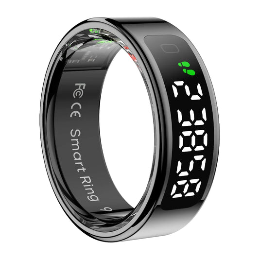 Dark Smart Ring with Display Screen
